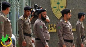 udi policemen stand guard in front of the Public grievances Department