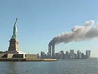 192px National Park Service 9 11 Statue of Liberty and WTC fire