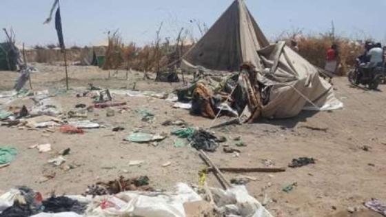 قصف حوثي على مخيم للنازحين بحرض ومقتل 7 مدنيين